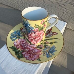 Fits & Floyd Salad Plate & Tea Cup Set “Joie des Fleurs”